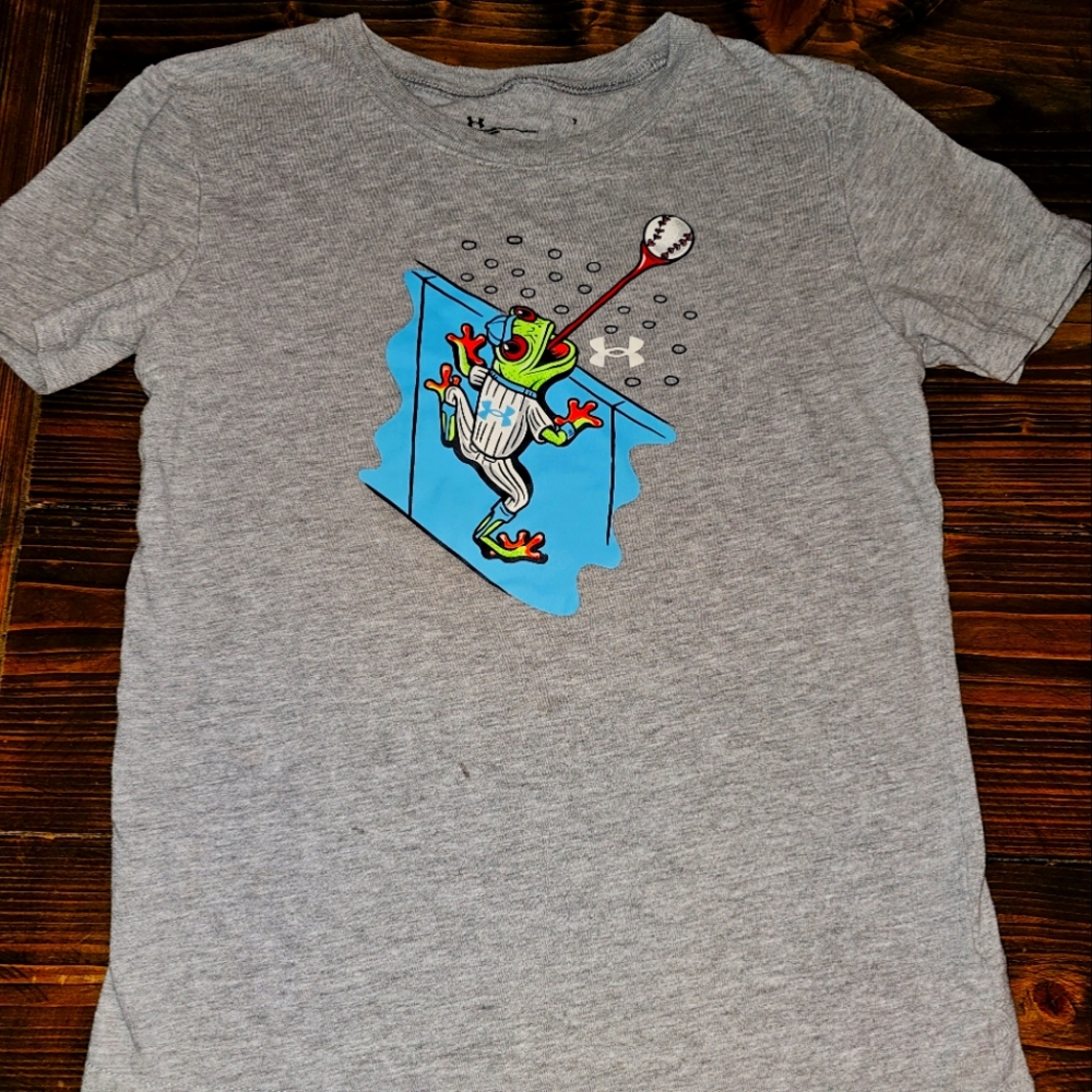 COPY - Under Armour, Boys Baseball Themed Short Sleeve Shirt, Size 7